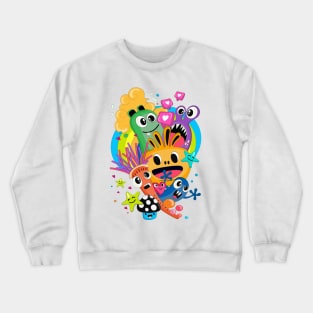 Funny doodle with monsters Crewneck Sweatshirt